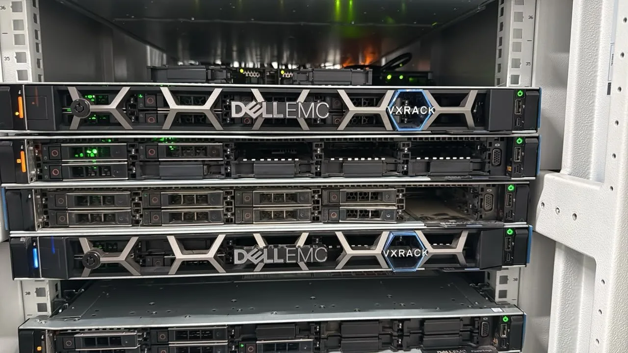 Rack-mounted server hardware